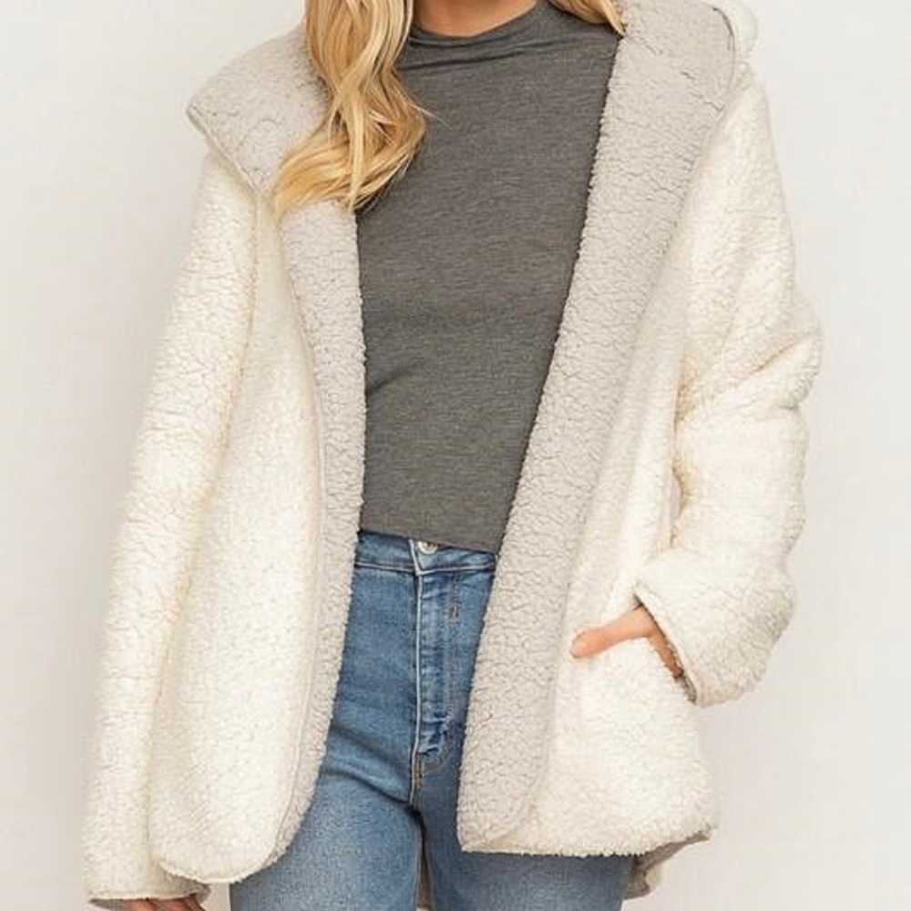 Reversible Jacket with Pockets and hood